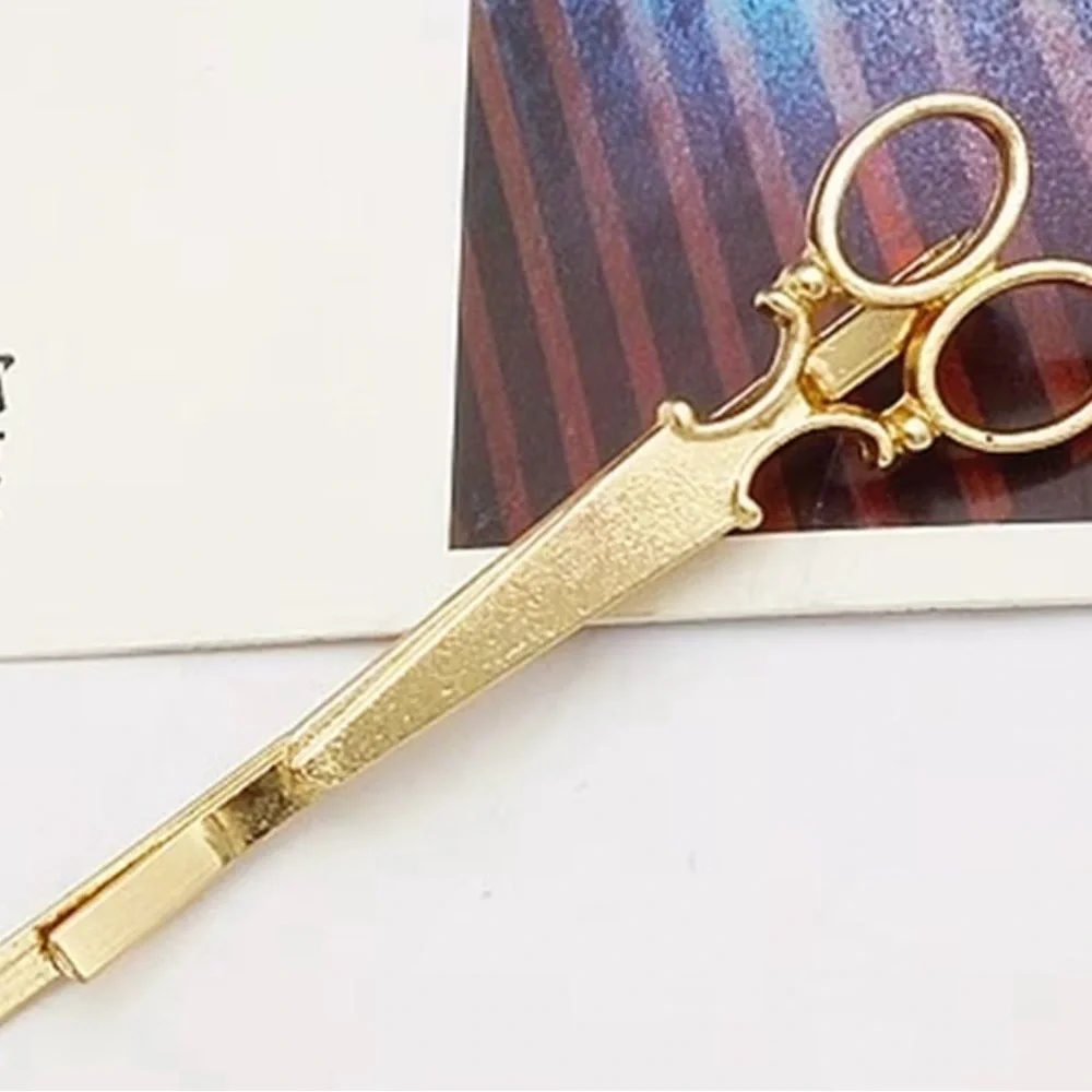 Gold Scissors Hair Clips Set of 2 - Picture 2 of 3